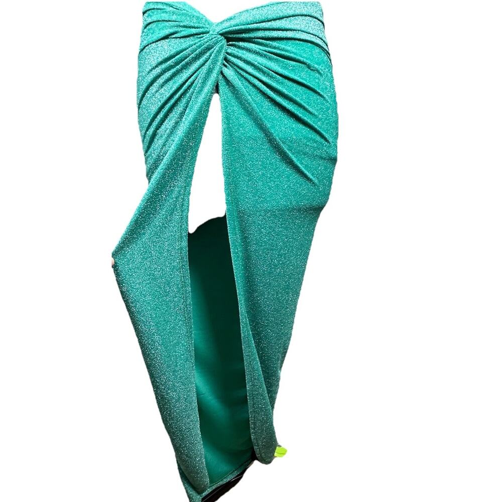 Mermaidcore Aqua Glitter Swim Set Sarong Skirt Cover Up Beach Resort Festival - Picture 13 of 16